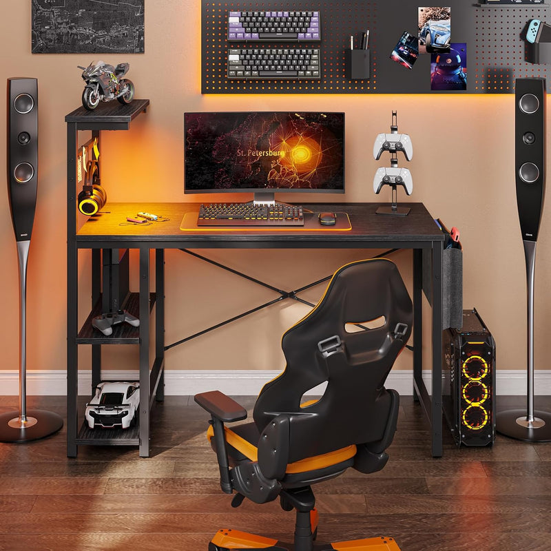 Corner Desk with Power Outlets Large Computer