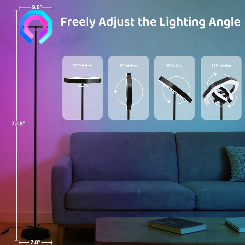 Corner Floor Lamp Rgbww 2700K-6500K Tunable with Smart