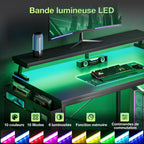 Corner Gaming Desk with LED 1 Reversible Socket