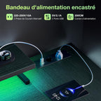 Corner Gaming Desk with LED 1 Reversible Socket