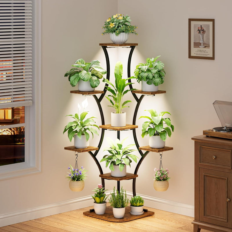 Corner Plant Stand with Grow Lights 52.7