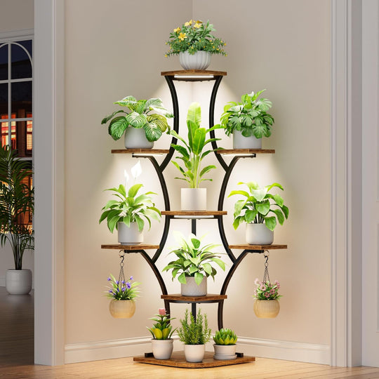 Corner Plant Stand with Grow Lights 52.7