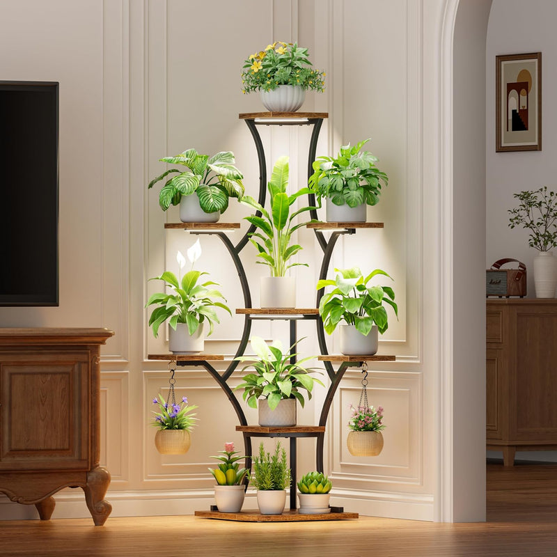 Corner Plant Stand with Grow Lights 52.7