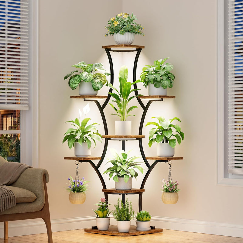 Corner Plant Stand with Grow Lights 52.7