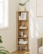 Corner Shelf 4 Tier Modern Bookshelf Display