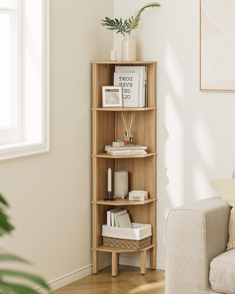 Corner Shelf 4 Tier Modern Bookshelf Display