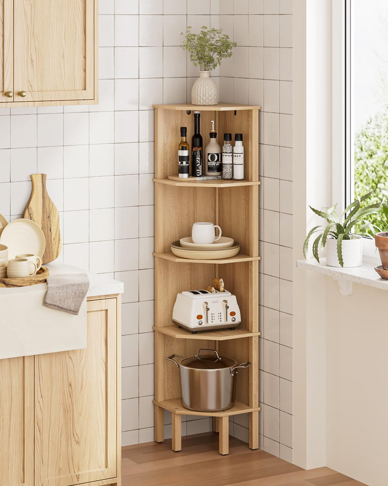 Corner Shelf 4 Tier Modern Bookshelf Display