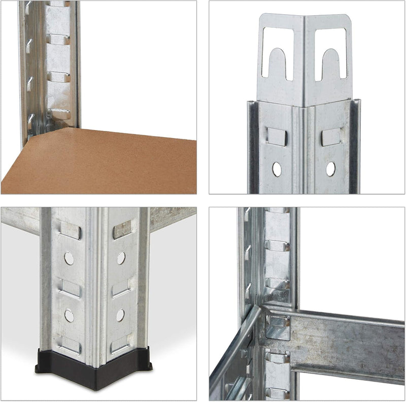 Corner Shelving Unit Heavy Duty Galvanised Steel Max