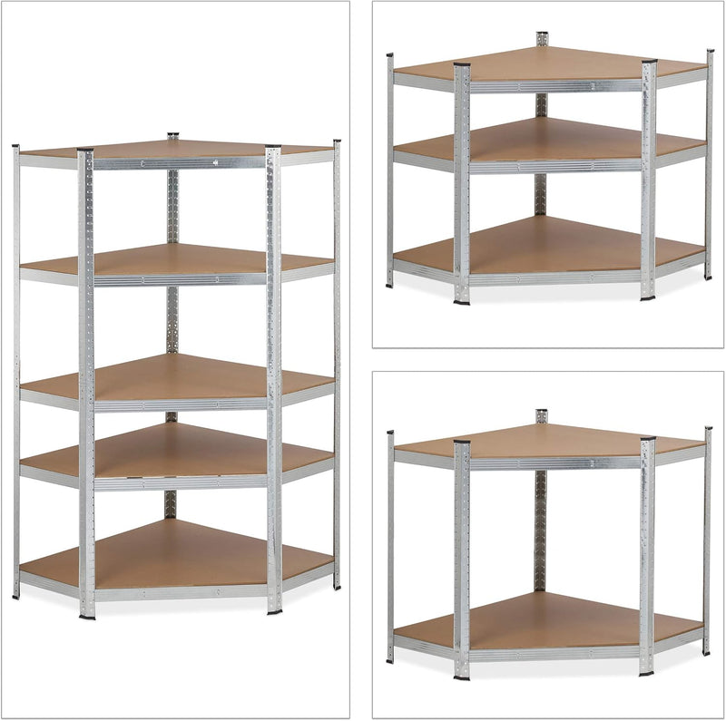 Corner Shelving Unit Heavy Duty Galvanised Steel Max