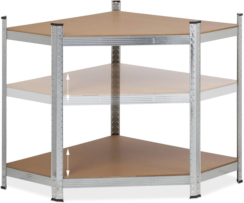 Corner Shelving Unit Heavy Duty Galvanised Steel Max