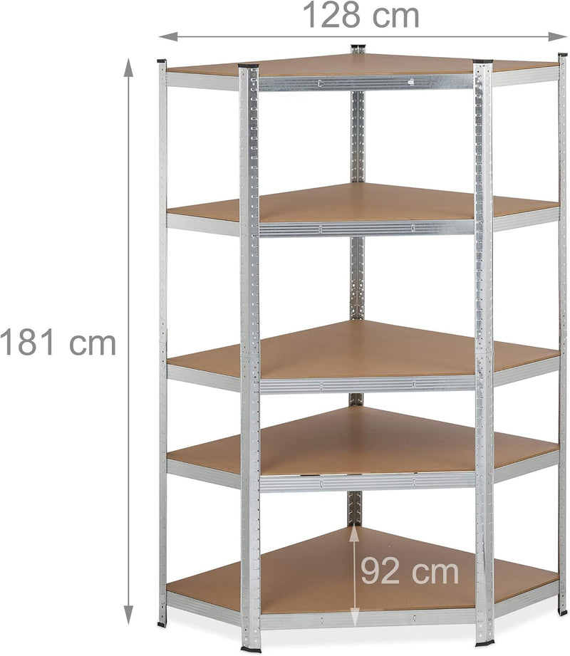 Corner Shelving Unit Heavy Duty Galvanised Steel Max
