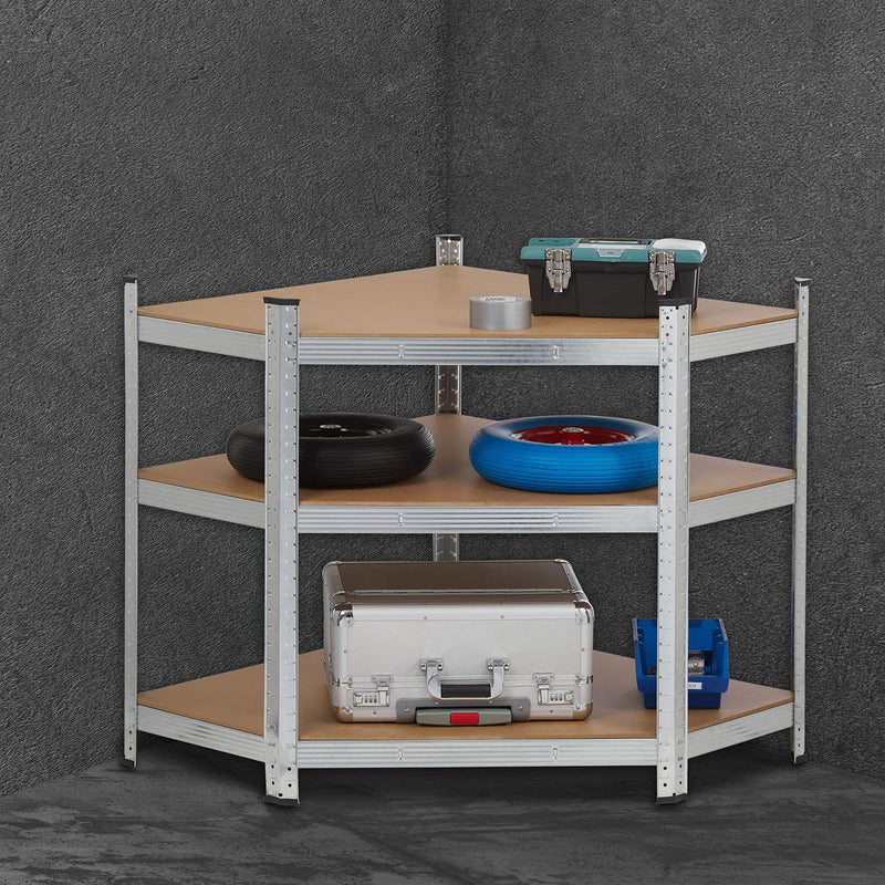 Corner Shelving Unit Heavy Duty Galvanised Steel Max
