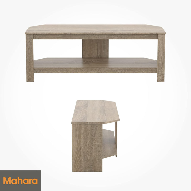 Corner TV Stand Oak Effect Unit for Up