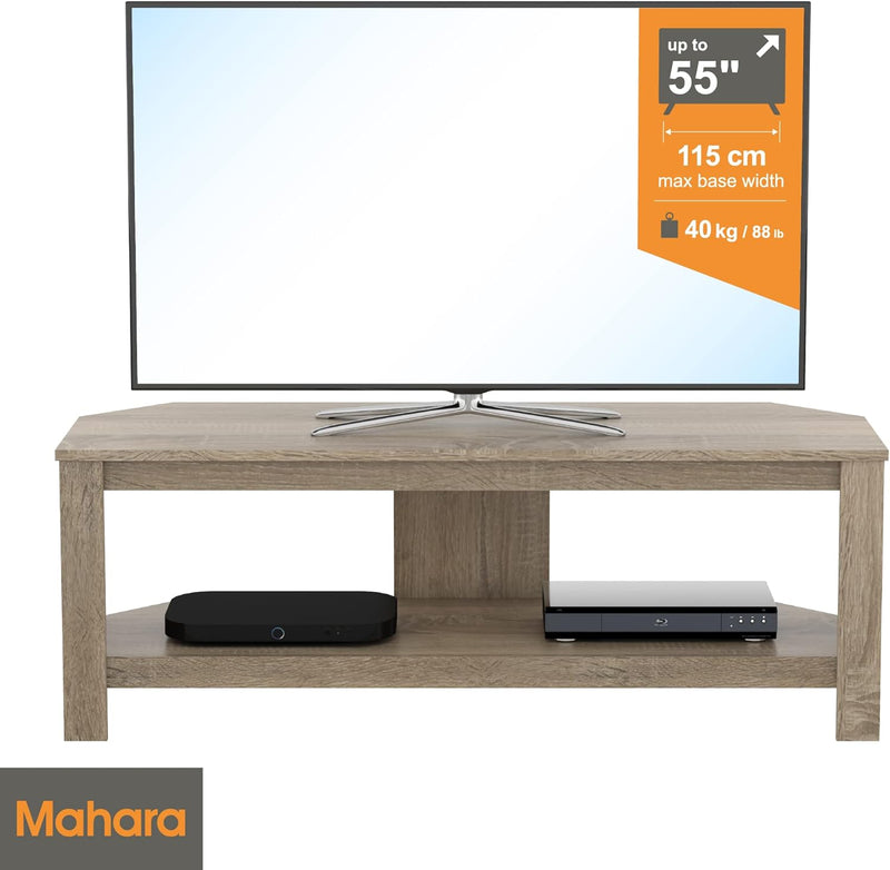 Corner TV Stand Oak Effect Unit for Up