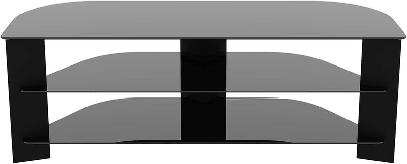 Corner TV Stand Universal Unit with Glass Shelves