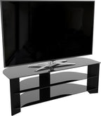 Corner TV Stand Universal Unit with Glass Shelves