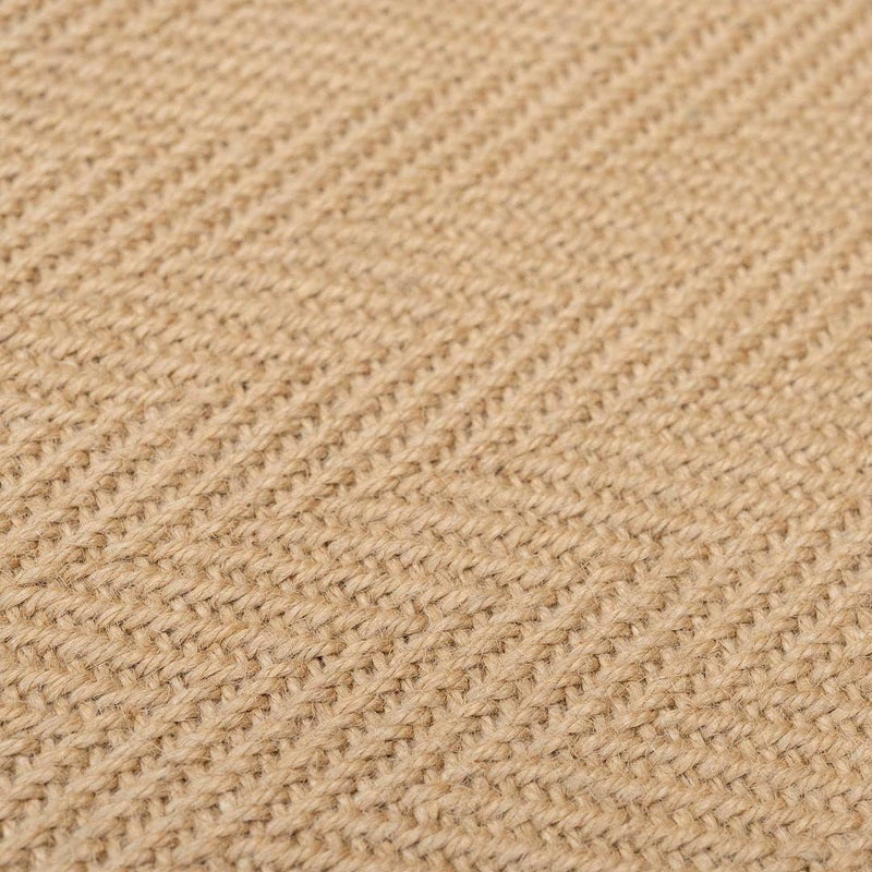 Sustainable Cotton Border Herringbone Soft Natural Jute Area