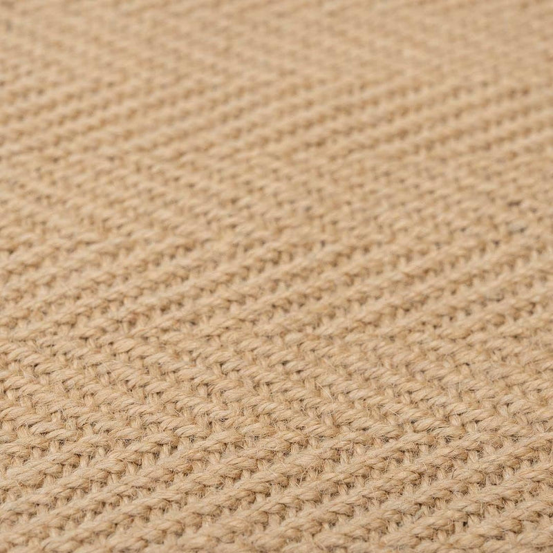Sustainable Cotton Border Herringbone Soft Natural Jute Area