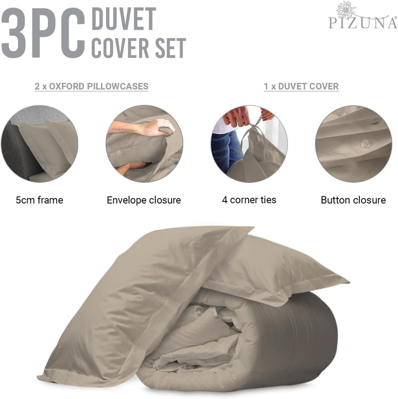 Cotton Duvet Cover Set King Size 600 Thread