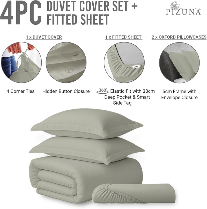 Cotton Duvet Cover Set King Size 600 Thread