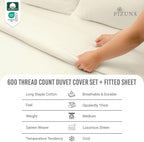 Cotton Duvet Cover Set King Size 600 Thread