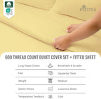 Cotton Duvet Cover Set King Size 600 Thread