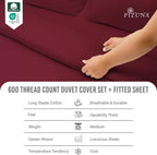 Cotton Duvet Cover Set King Size 600 Thread