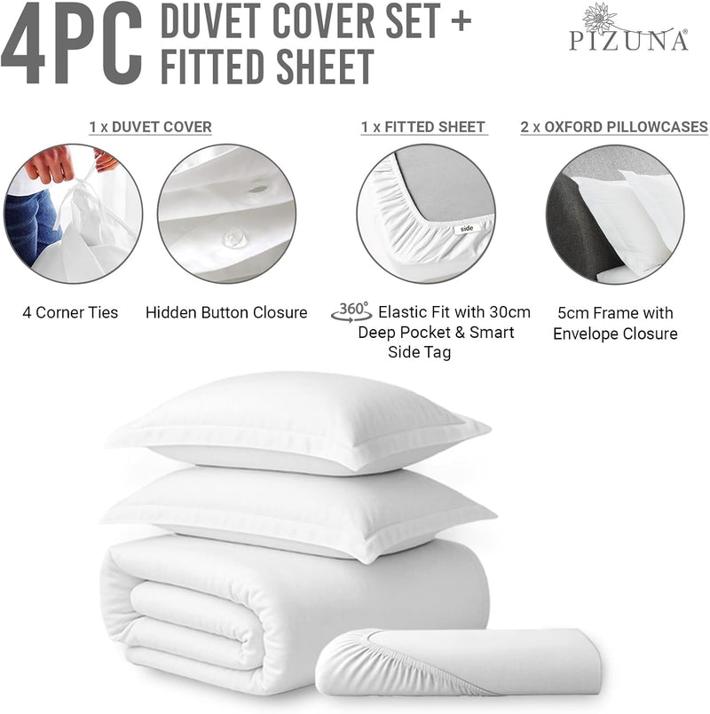 Cotton Duvet Cover Set King Size 600 Thread