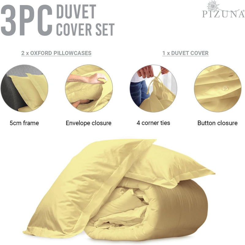 Cotton Duvet Cover Set King Size 600 Thread