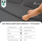 Cotton Duvet Cover Set King Size 600 Thread