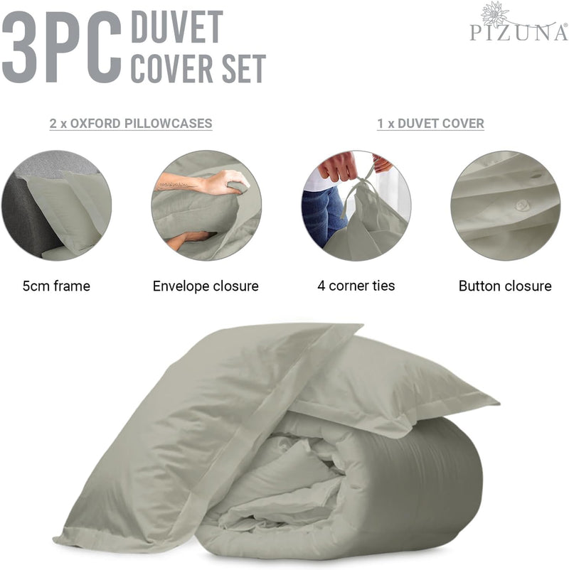Cotton Duvet Cover Set King Size 600 Thread