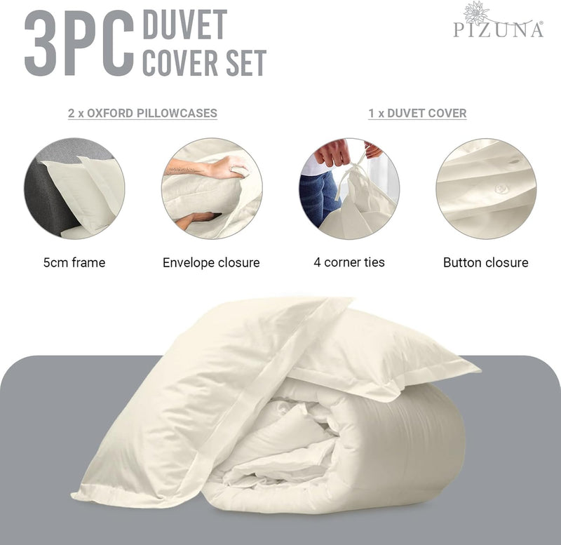 Cotton Duvet Cover Set King Size 600 Thread
