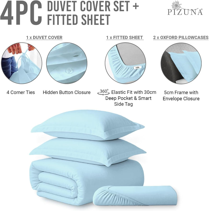 Cotton Duvet Cover Set King Size 600 Thread