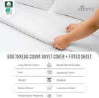 Cotton Duvet Cover Set King Size 600 Thread