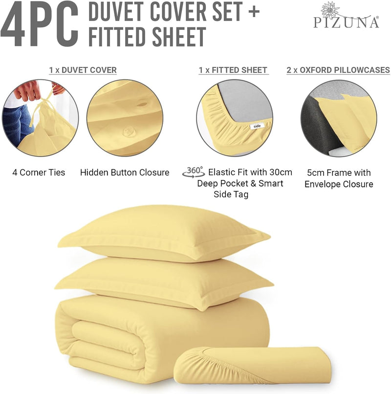 Cotton Duvet Cover Set King Size 600 Thread