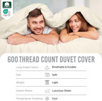 Cotton Duvet Cover Set King Size 600 Thread