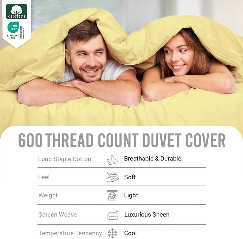 Cotton Duvet Cover Set King Size 600 Thread