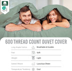 Cotton Duvet Cover Set King Size 600 Thread