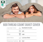 Cotton Duvet Cover Set King Size 600 Thread