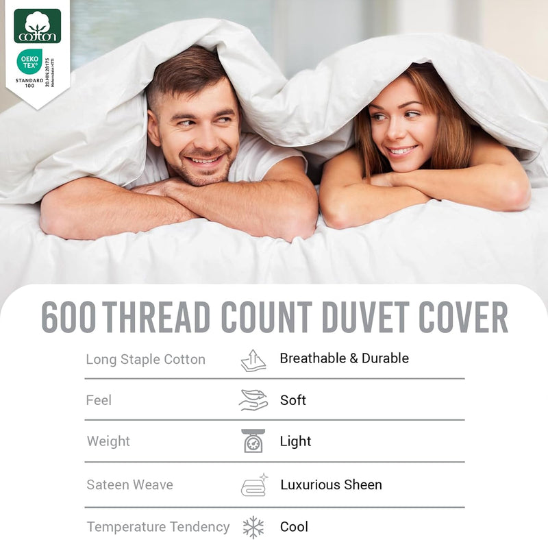 Cotton Duvet Cover Set King Size 600 Thread
