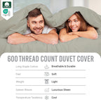 Cotton Duvet Cover Set King Size 600 Thread
