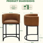 Counter Height Bar Stools 24 Inch Linen Modern (Set of 2)