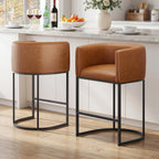 Counter Height Bar Stools 24 Inch Linen Modern (Set of 2)