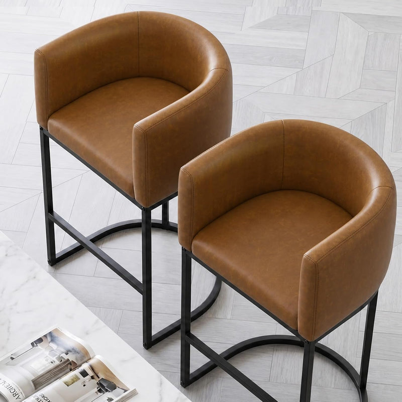 Counter Height Bar Stools 24 Inch Linen Modern (Set of 2)