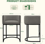 Counter Height Bar Stools 24 Inch Linen Modern (Set of 2)