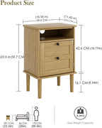 Country Style Bedside Table with Door Shelf