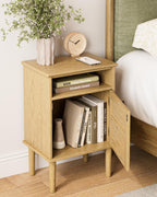 Country Style Bedside Table with Door Shelf