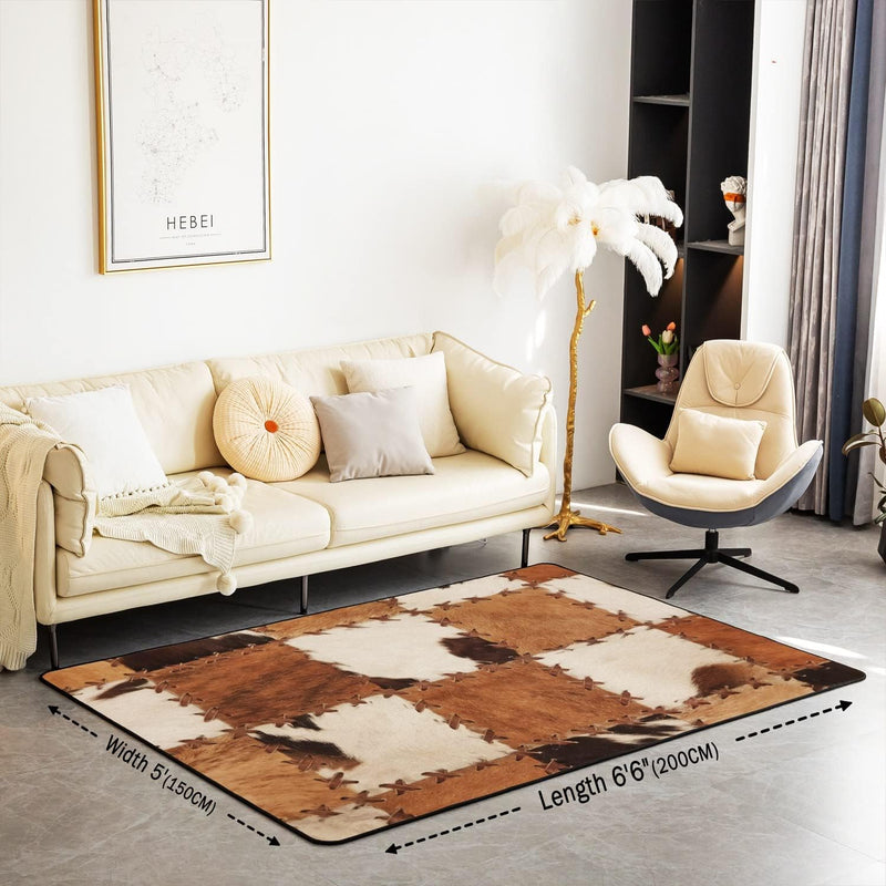 Cow Fur Area Rug Cowhide Decorative Home Decor