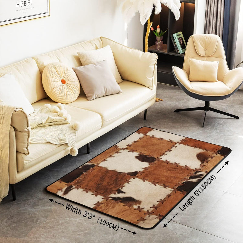 Cow Fur Area Rug Cowhide Decorative Home Decor