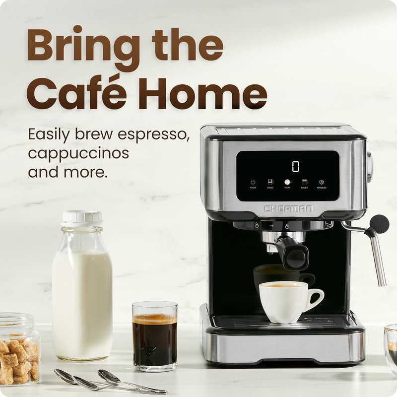 Craftbrew Espresso Machine 15-Bar Steam Wand Digital Touchscreen
